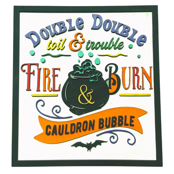 Double Double Toil & Trouble Wall Sign - Picture 3 of 6